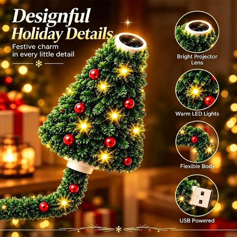 Indoor Christmas Tree Projector HD USB Plug & Play 6 Festive Scenes Holiday Projector Light Home Wall Xmas Party Decoration