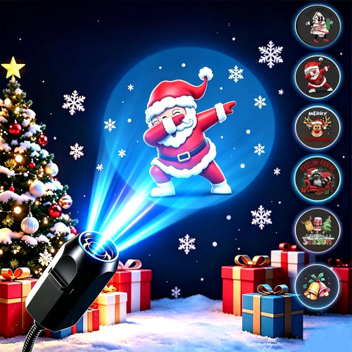 Christmas Projector Light 3/6/10pcs Projection Patterns- Adjustable Santa Claus Christmas Tree USB Night Light Christmas Decor