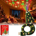 Indoor Christmas Tree Projector HD USB Plug & Play 6 Festive Scenes Holiday Projector Light Home Wall Xmas Party Decoration